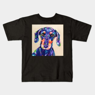 Daschund painting "Peanut" Kids T-Shirt